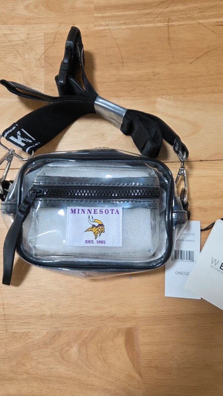 WEAR Erin Andrews Minnesota Vikings Clear Stadium Crossbody compact bag NFL NWT